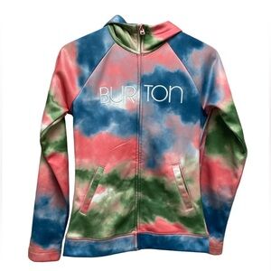 Burton Peak Hoodie Full Zip multicolor watercolor jacket small